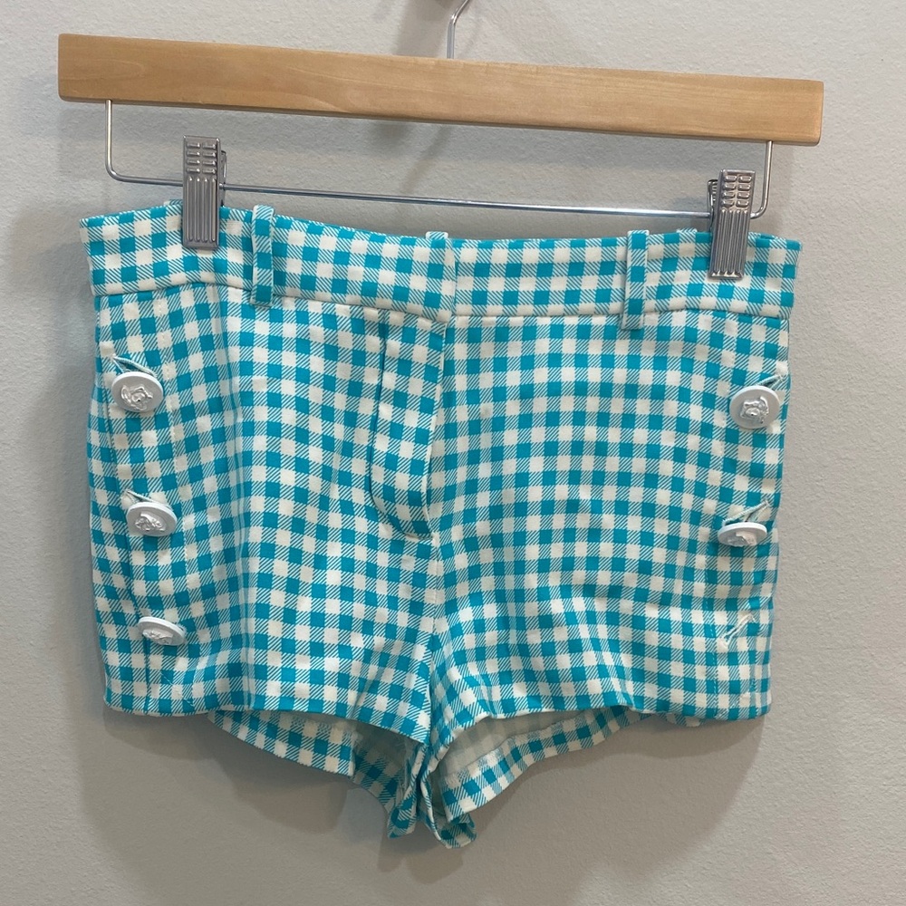 Versace Blue Gingham Women's Shorts size 38 xs